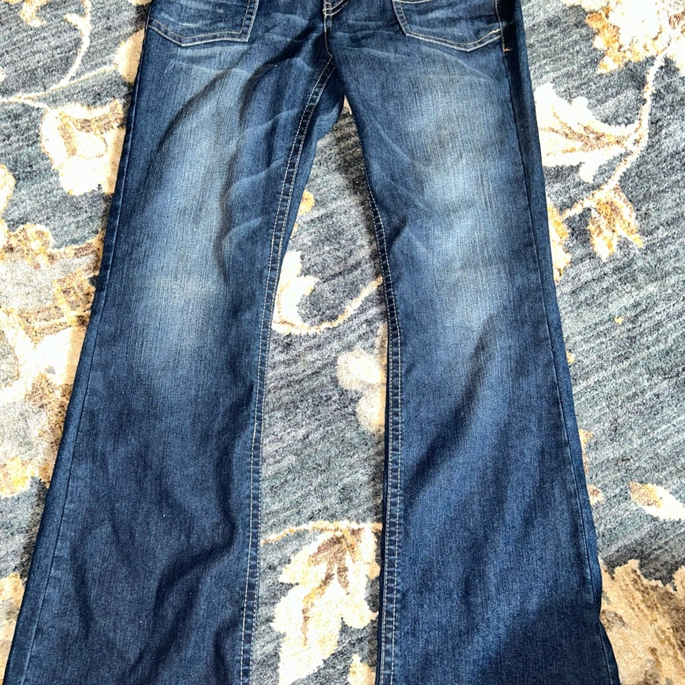 Women's Flare & Wide Leg Jeans - Dark Blue - Picture 2 of 8